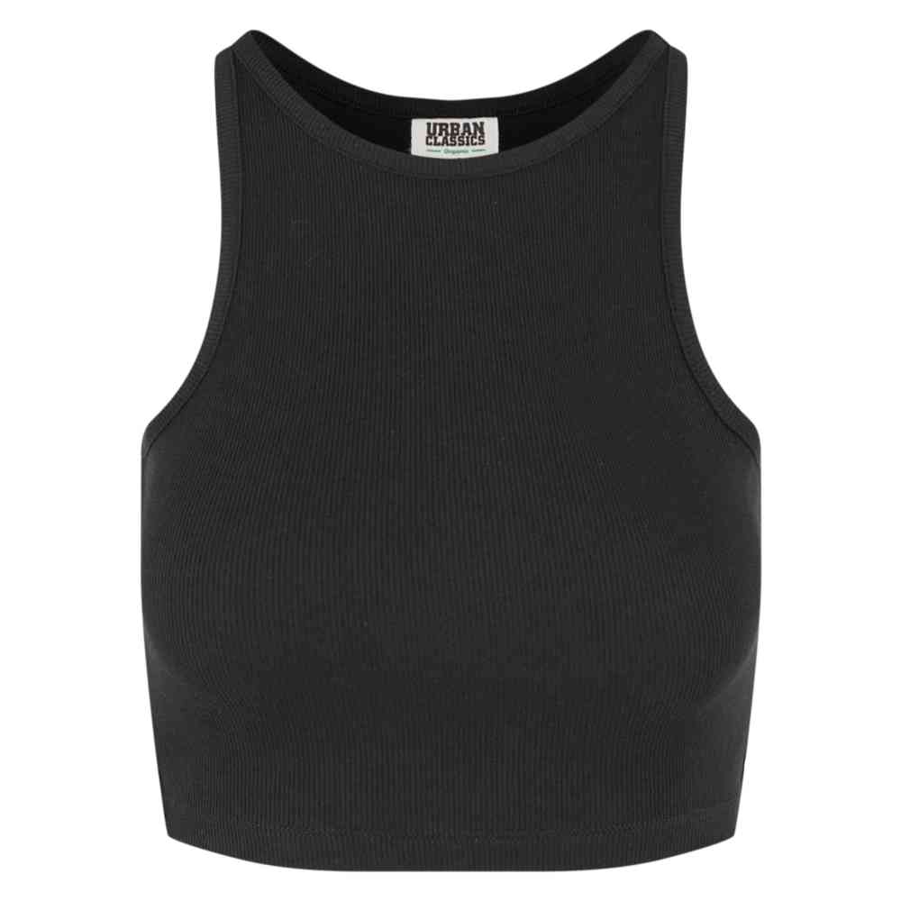 Urban Classics - Organic Rib Crop top - Zwart/Zwart